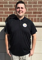 47 Pittsburgh Steelers Mens Black Impact Short Sleeve Polo