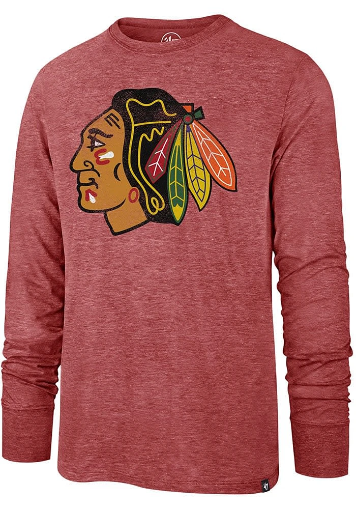 47 Chicago Blackhawks Red Imprint Match Long Sleeve Fashion T Shirt