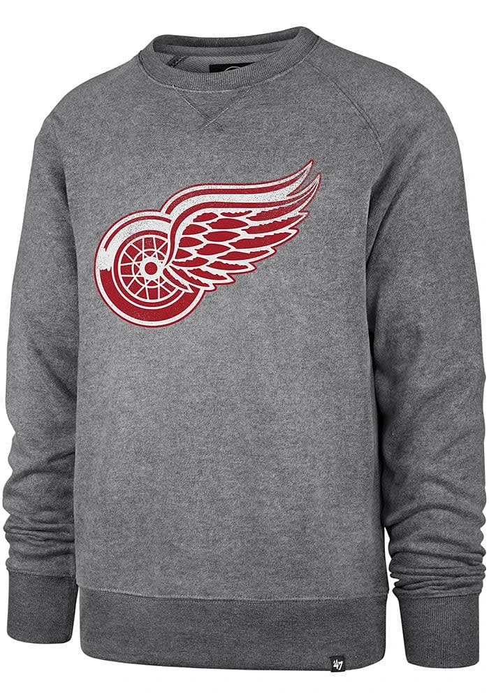 47 Detroit Red Wings Mens Grey Imprint Match Long Sleeve Fashion Sweatshirt
