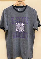 47 K-State Wildcats Grey Capital Ringer Short Sleeve Fashion T Shirt