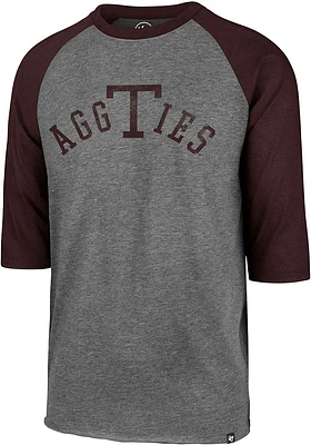 47 Texas A&M Aggies Maroon Break Thru Club Raglan Long Sleeve Fashion T Shirt