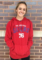 47 Philadelphia 76ers Mens Red Outrush Headline Long Sleeve Hoodie
