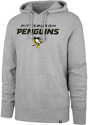 47 Pittsburgh Penguins Mens Grey Pregame Headline Long Sleeve Hoodie