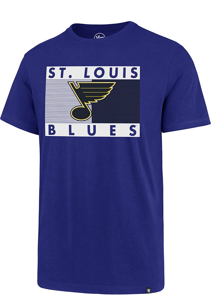 47 St Louis Blues Blue Dbl Stripe Square Short Sleeve T Shirt