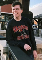 Kansas Jayhawks Navy Blue Match Long Sleeve Fashion T Shirt
