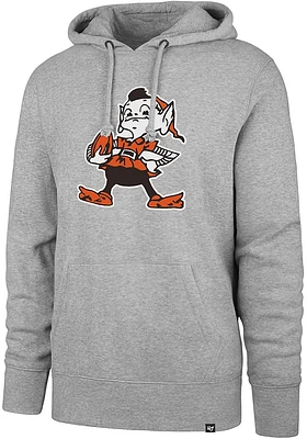 Brownie  47 Cleveland Browns Mens Grey Imprint Headline Long Sleeve Hoodie