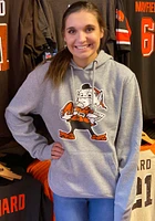 Brownie  47 Cleveland Browns Mens Grey Imprint Headline Long Sleeve Hoodie