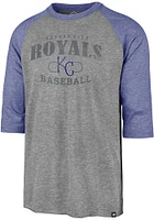 47 Kansas City Royals Grey Match Raglan Long Sleeve Fashion T Shirt