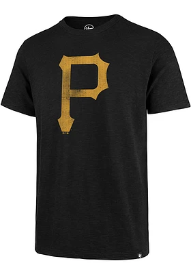 47 Pittsburgh Pirates Black Logo Grit Scrum Short Sleeve Fashion T Shirt