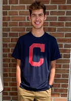 47 Cleveland Guardians Navy Blue Imprint Super Rival Short Sleeve T Shirt