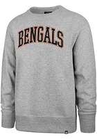 47 Cincinnati Bengals Mens Grey Arch Outline Headline Long Sleeve Crew Sweatshirt