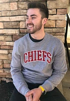 47 Kansas City Chiefs Mens Grey Arch Outline Headline Long Sleeve Crew Sweatshirt