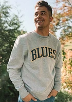 47 St Louis Blues Mens Grey Arch Outline Headline Long Sleeve Crew Sweatshirt