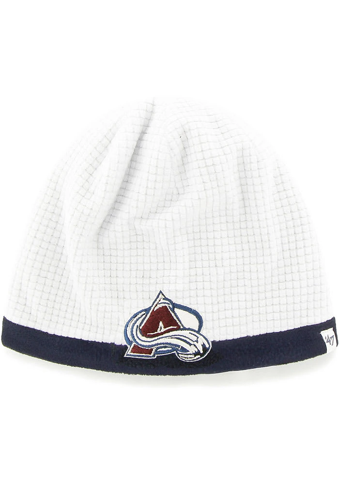 47 Columbus Blue Jackets White Grid Beanie Youth Knit Hat