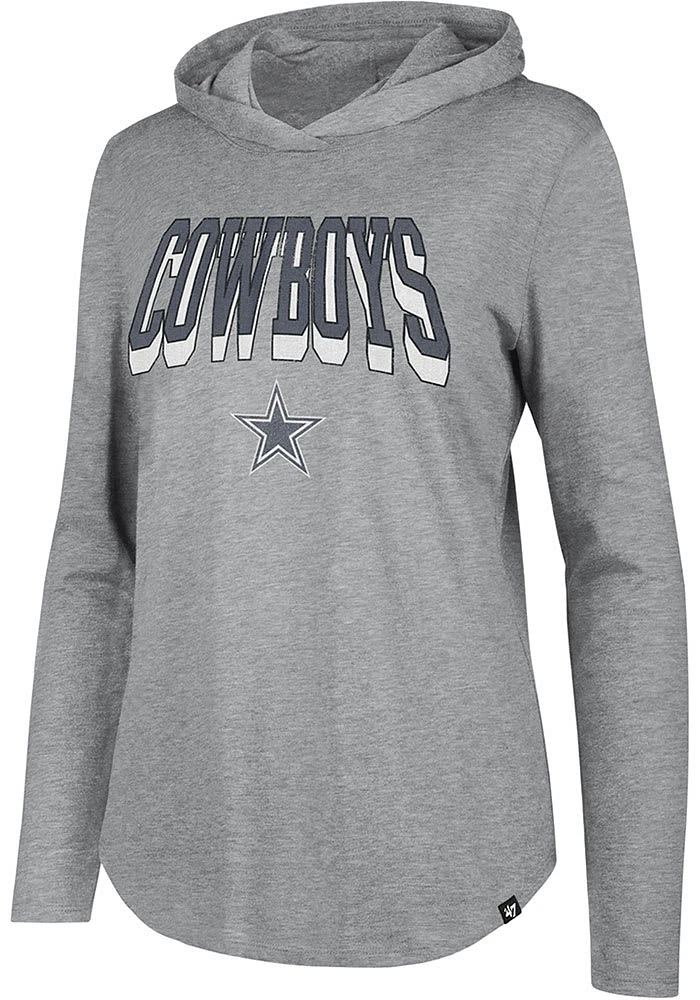47 Dallas Cowboys Womens Grey Intro Piper Hooded Sweatshirt