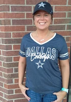 47 Dallas Cowboys Womens Blue Hollow Bling Piper Luxe Short Sleeve T-Shirt