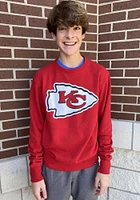 47 Kansas City Chiefs Mens Red Imprint Headline Long Sleeve Crew Sweatshirt