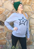 47 Dallas Stars Mens Grey Pop Imprint Headline Long Sleeve Crew Sweatshirt