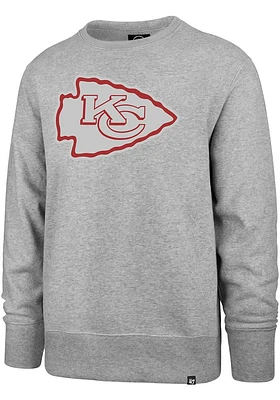 47 Kansas City Chiefs Mens Grey Pop Imprint Headline Long Sleeve Crew Sweatshirt