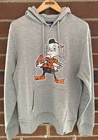 47 Cleveland Browns Mens Grey Throwback Headline Long Sleeve Hoodie