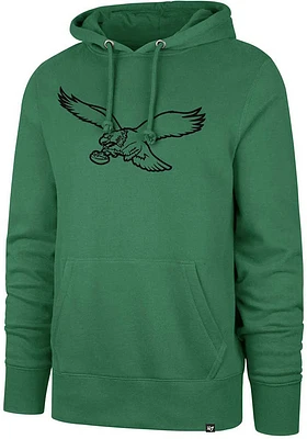 47 Philadelphia Eagles Mens Kelly Green Imprint Tonal Headline Long Sleeve Hoodie