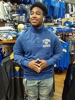 47 Pitt Panthers Mens Blue Premier Match Long Sleeve Qtr Zip Pullover
