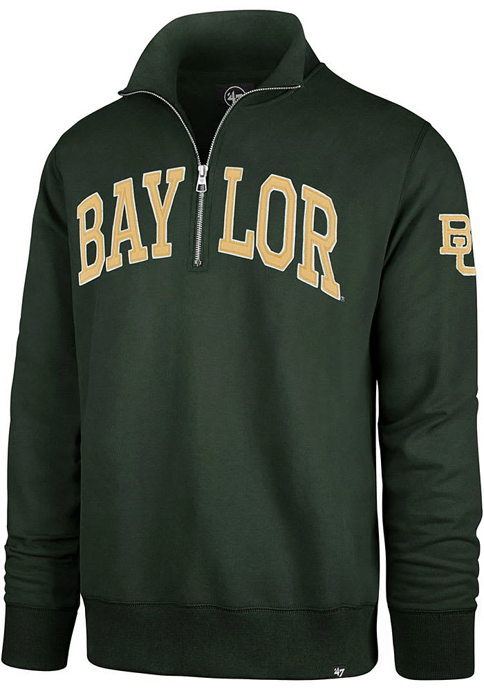 47 Baylor Bears Mens Green Upstate Striker Long Sleeve Qtr Zip Fashion Pullover