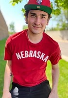 47 Nebraska Cornhuskers Red Franklin Fieldhouse Wordmark Short Sleeve Fashion T Shirt