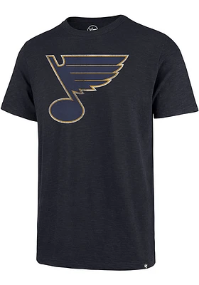 47 St Louis Blues Navy Blue Primary Logo Scrum Short Sleeve Fashion T Shirt