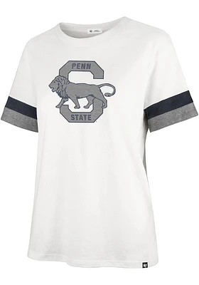 47 Penn State Nittany Lions Womens White Frankie Sleeve Stripe Short T-Shirt
