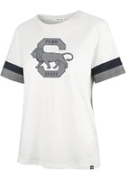 47 Penn State Nittany Lions Womens White Frankie Sleeve Stripe Short T-Shirt
