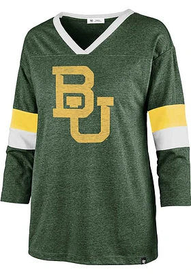 47 Baylor Bears Womens Green Piper Football LS Tee