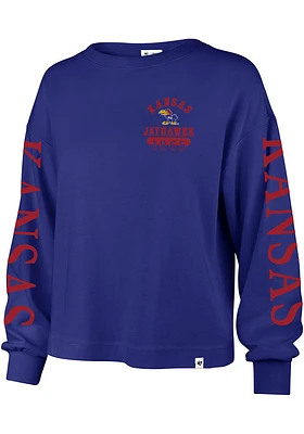 47 Kansas Jayhawks Womens Blue Marlow Bell LS Tee