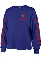 47 Kansas Jayhawks Womens Blue Marlow Bell LS Tee