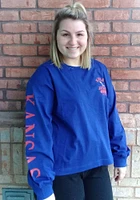 47 Kansas Jayhawks Womens Blue Marlow Bell LS Tee