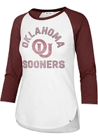 47 Oklahoma Sooners Womens White Frankie Raglan LS Tee