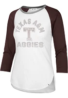 47 Texas A&M Aggies Womens White Frankie Raglan LS Tee