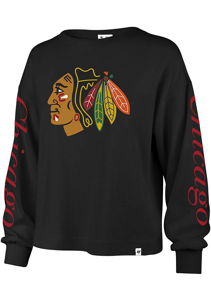47 Chicago Blackhawks Womens Black Marlow LS Tee