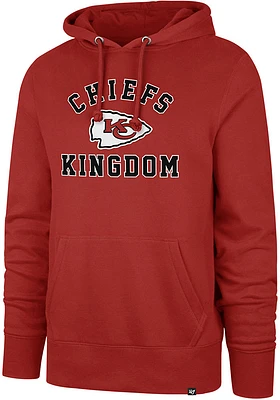 47 Kansas City Chiefs Mens Red Varsity Arch Headline Long Sleeve Hoodie