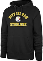 47 Pittsburgh Steelers Mens Black Varsity Arch Headline Long Sleeve Hoodie