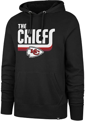 47 Kansas City Chiefs Mens Black Logo Regional Headline Long Sleeve Hoodie