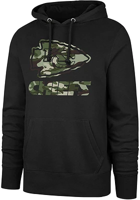 47 Kansas City Chiefs Mens Black Camo Imprint Headline Long Sleeve Hoodie