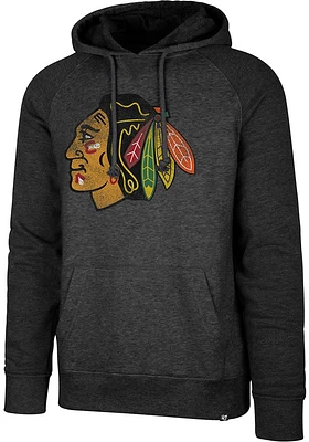 47 Chicago Blackhawks Mens Black Match Raglan Fashion Hood