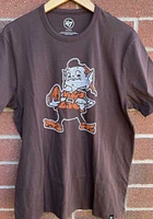 47 Cleveland Browns Brown Premier Franklin Design Short Sleeve Fashion T Shirt