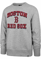 47 Boston Red Sox Mens Grey Grounder Headline Long Sleeve Crew Sweatshirt