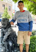 47 Kansas City Royals Mens Grey Gibson Crew Long Sleeve Fashion Sweatshirt