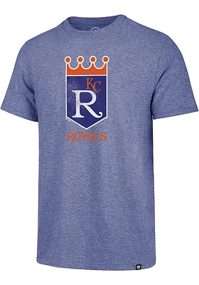 47 Kansas City Royals Blue Throwback Match Short Sleeve Fashion T Shirt