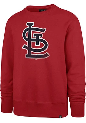 47 St Louis Cardinals Mens Red Logo Imprint Headline Long Sleeve Crew Sweatshirt