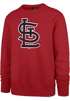 47 St Louis Cardinals Mens Red Logo Imprint Headline Long Sleeve Crew Sweatshirt