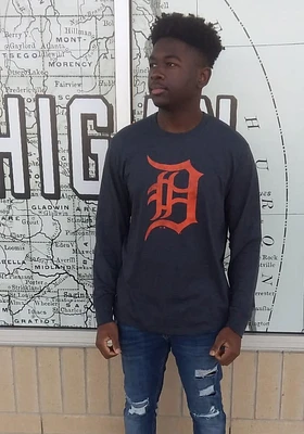 47 Detroit Tigers Navy Blue Match Long Sleeve Fashion T Shirt